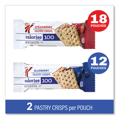 Special K Pastry Crisps, (36) Strawberry, (24) Blueberry, 0.88 oz, 2/Pouch, 30 Pouches/Carton