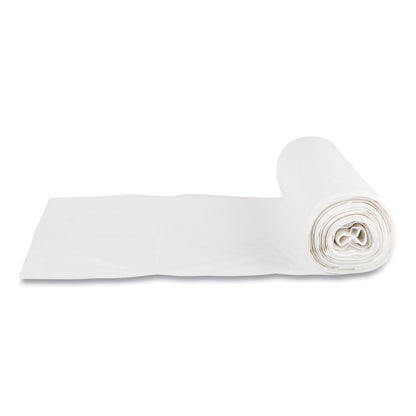 Low-Density Commercial Can Liners, 10 gal, 0.35 mil, 24" x 24", Clear, Perforated Roll, 50 Bags/Roll, 20 Rolls/Carton