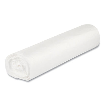 Low-Density Commercial Can Liners, 10 gal, 0.35 mil, 24" x 24", Clear, Perforated Roll, 50 Bags/Roll, 20 Rolls/Carton