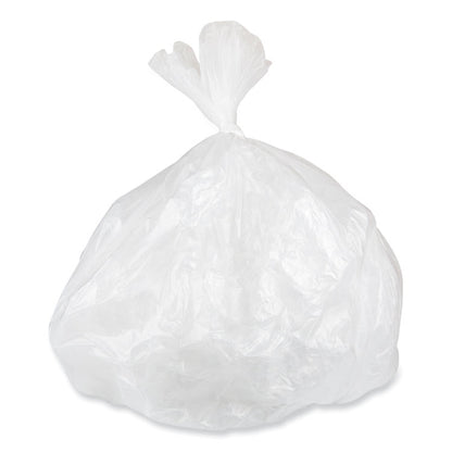 Low-Density Commercial Can Liners, 10 gal, 0.35 mil, 24" x 24", Clear, Perforated Roll, 50 Bags/Roll, 20 Rolls/Carton