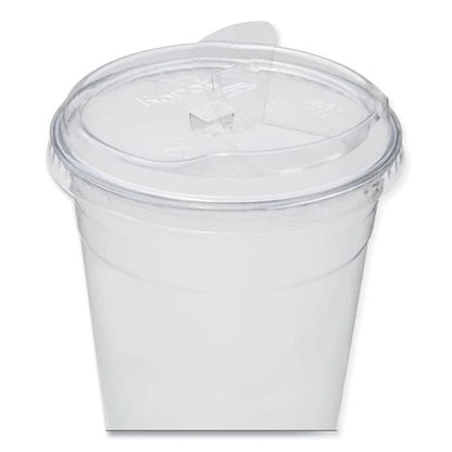 PET Lids, Strawless Sipper, Fits 12 oz to 24 oz Cold Cups, Plastic, Clear, 1,000/Carton