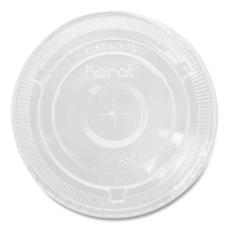PET Lids, Flat with Straw Slot, Fits 12 oz to 24 oz Cold Cups, Plastic, Clear, 1,000/Carton