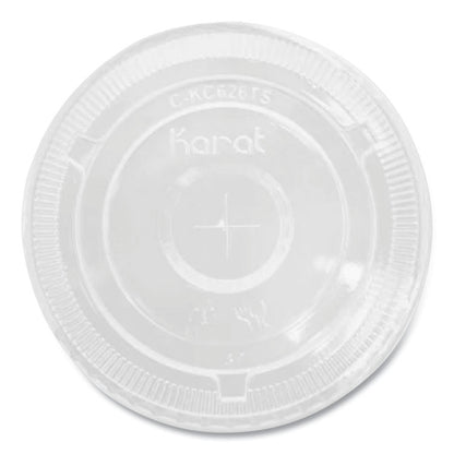 PET Lids, Flat with Straw Slot, Fits 12 oz to 24 oz Cold Cups, Plastic, Clear, 1,000/Carton