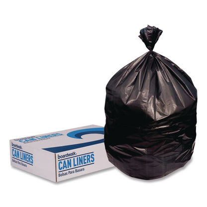 Low-Density Waste Can Liners, 23 gal, 0.9 mil, 28" x 45", Black, Perforated Roll, 25 Bags/Roll, 8 Rolls/Carton