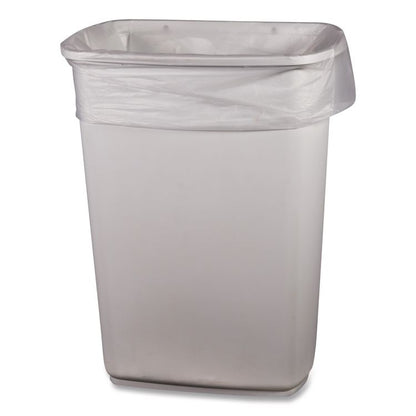 Low-Density Waste Can Liners, 23 gal, 0.9 mil, 28" x 45", Clear, Perforated Roll, 25 Bags/Roll, 8 Rolls/Carton