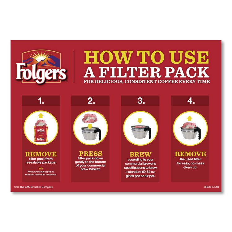 Coffee Filter Packs, Classic Roast, 0.9 oz, 10 Filters/Pack, 4 Packs/Carton