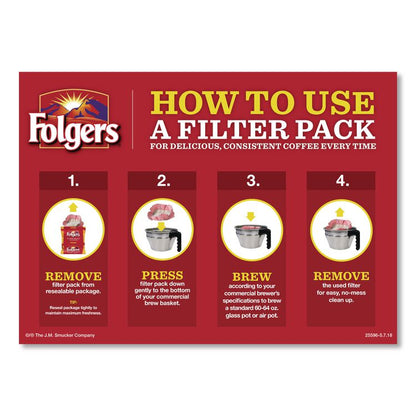 Coffee Filter Packs, Classic Roast, 0.9 oz, 10 Filters/Pack, 4 Packs/Carton