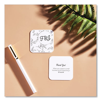 Square Clean Edge Cards with Sure Feed Technology, Laser, 2.5 x 2.5, White, 9 Cards/Sheet, 20 Sheets/Pack