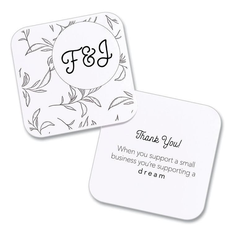 Square Clean Edge Cards with Sure Feed Technology, Laser, 2.5 x 2.5, White, 9 Cards/Sheet, 20 Sheets/Pack