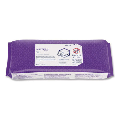 W4 PreSat Alcohol Wipers, 70% IPA, 1-Ply, 9 x 11, White, 40/Pack, 10 Packs/Carton