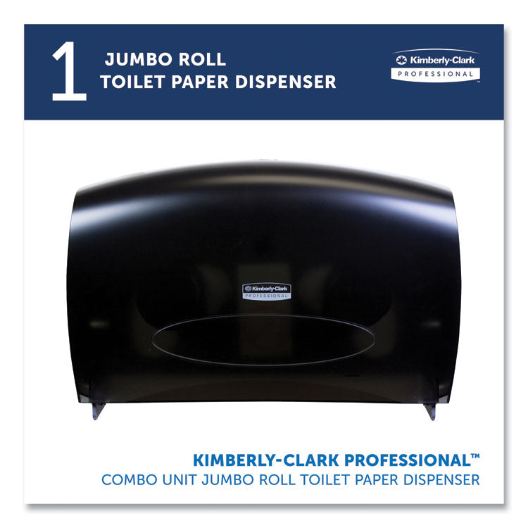 Cored JRT Jumbo Combination Tissue Dispenser, 20.4 x 5.8 x 13.1, Smoke/Gray
