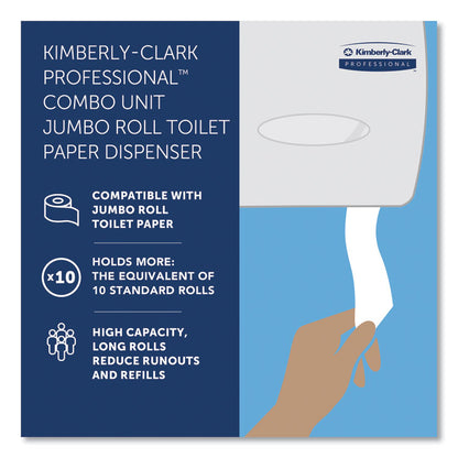 Cored JRT Jumbo Combination Tissue Dispenser, 20.4 x 5.8 x 13.1, Smoke/Gray