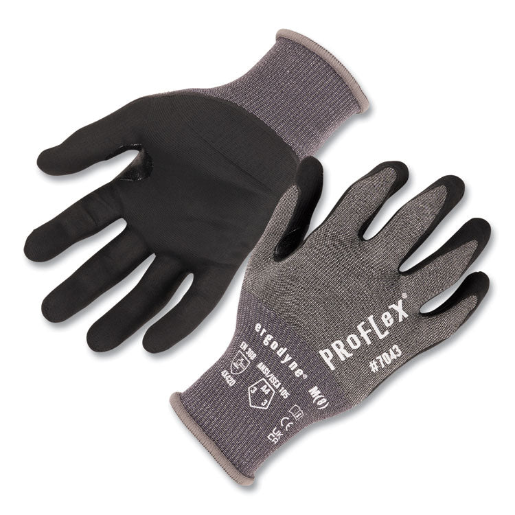 ProFlex 7043 ANSI A4 Nitrile Coated CR Gloves, EN388: 4X42D, 9" Long, Medium, Gray, Pair