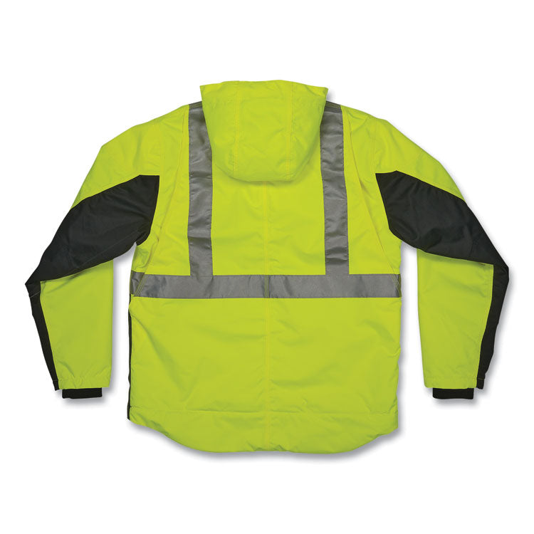 GloWear 8275 Class 2 Heavy-Duty Hi-Vis Workwear Sherpa Jacket, 4X-Large, Lime