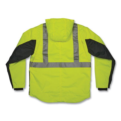 GloWear 8275 Class 2 Heavy-Duty Hi-Vis Workwear Sherpa Jacket, 4X-Large, Lime