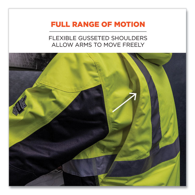 GloWear 8275 Class 2 Heavy-Duty Hi-Vis Workwear Sherpa Jacket, 4X-Large, Lime