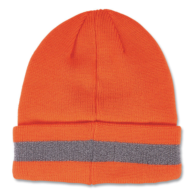 N-Ferno 6803 Reflective Rib Knit Winter Hat, Acrylic, One Size Fits Most, Orange