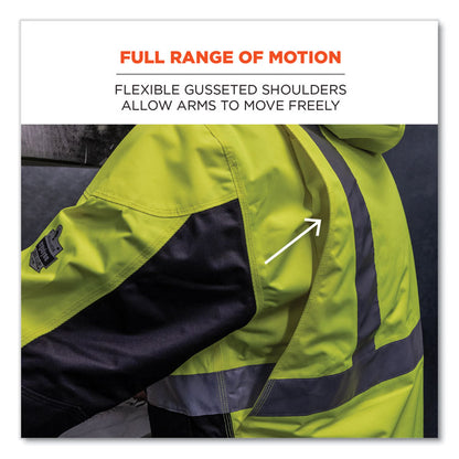 GloWear 8275 Class 2 Heavy-Duty Hi-Vis Workwear Sherpa Lined Jacket, 2X-Large, Lime