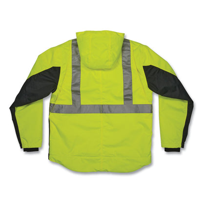 GloWear 8275 Class 2 Heavy-Duty Hi-Vis Workwear Sherpa Lined Jacket, Medium, Lime