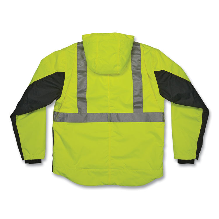 GloWear 8275 Class 2 Heavy-Duty Hi-Vis Workwear Sherpa Lined Jacket, X-Large, Lime