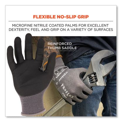 ProFlex 7043 ANSI A4 Nitrile Coated CR Gloves, EN388: 4X42D, 9" Long, 2X-Large, Gray, Pair