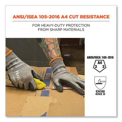 ProFlex 7043 ANSI A4 Nitrile Coated CR Gloves, EN388: 4X42D, 9" Long, Large, Gray, Pair