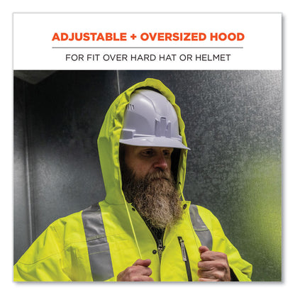 GloWear 8275 Class 2 Heavy-Duty Hi-Vis Workwear Sherpa Lined Jacket, Small, Lime