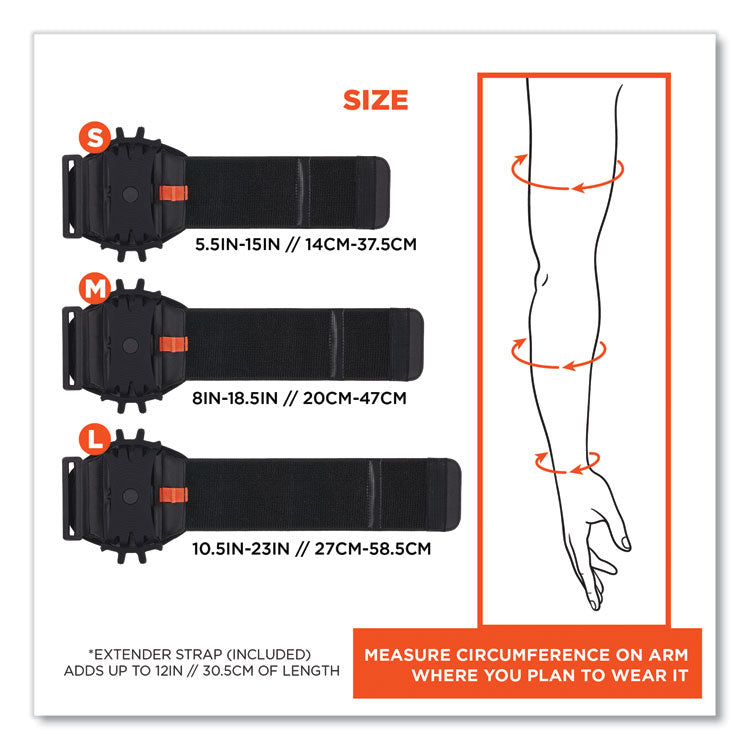 Squids 5545 Arm and Wrist Scanner Mount, Small, 7 x 8.5 x 1.5, Elastic, Black