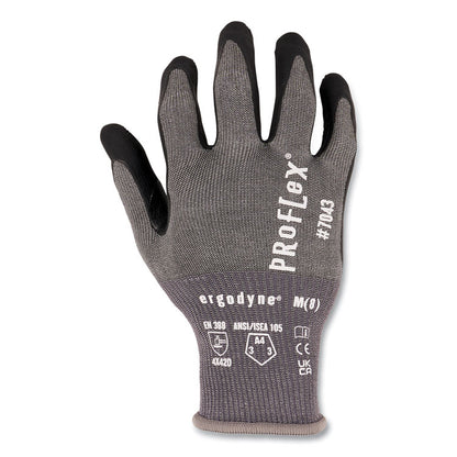 ProFlex 7043 ANSI A4 Nitrile Coated CR Gloves, EN388: 4X42D, 9" Long, Large, Gray, Pair