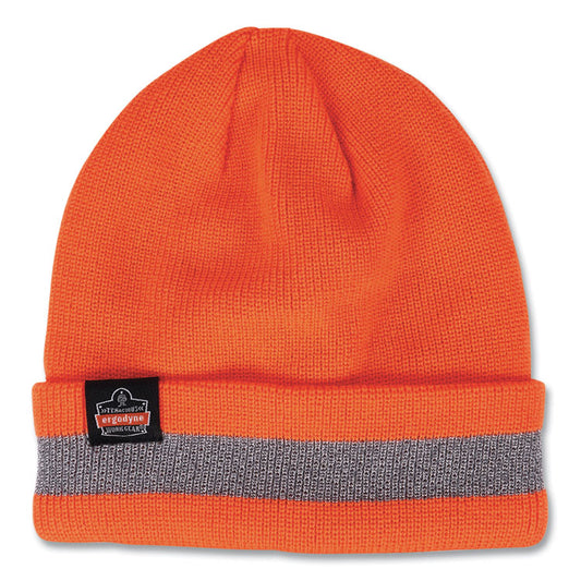 N-Ferno 6803 Reflective Rib Knit Winter Hat, Acrylic, One Size Fits Most, Orange