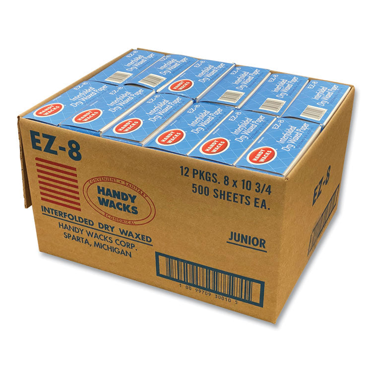 Interfolded Dry Waxed Paper Deli Sheets, 10.75 x 8, 12/Carton