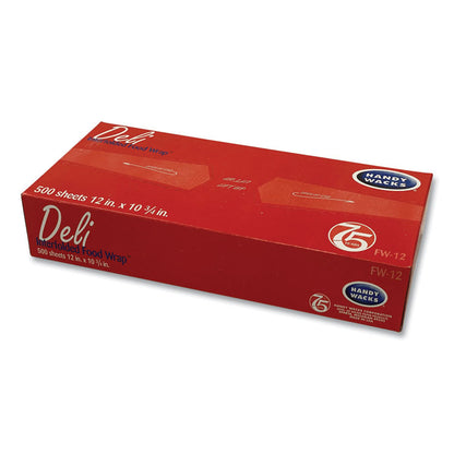 Interfolded Food Wrap Deli Sheets, 10.75 x 12, 12/Carton