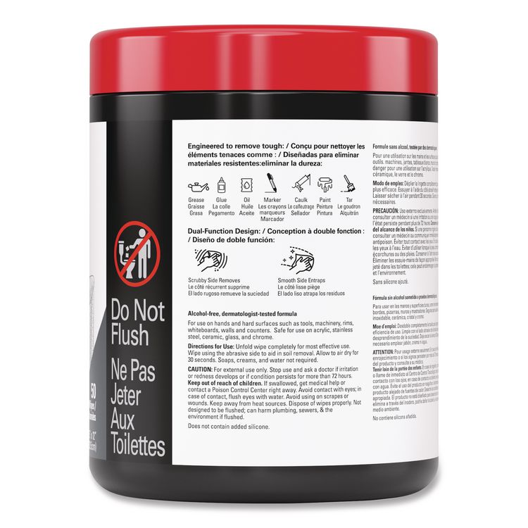 Power Clean ProScrub Pre-Saturated Wipes, 12 x 9.5, Citrus Scent, Green/White, 50/Canister, 8 Canisters/Carton