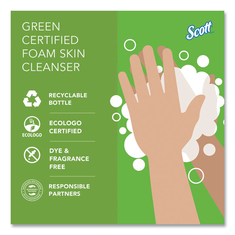 Essential Green Certified Foam Skin Cleanser Refill, Unscented, 1 L, 6/Carton