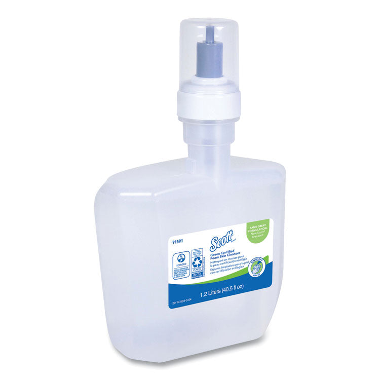 Essential Green Certified Foam Skin Cleanser Refill, Unscented, 1,200 mL, 2/Carton