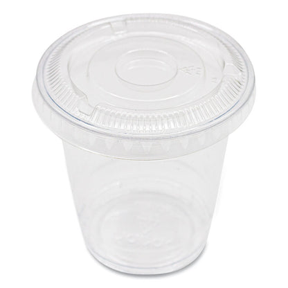 PET Lids, No Hole Flat Lid, Fits 8 oz to 10 oz Cold Cups, Plastic, Clear, 1,000/Carton