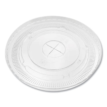 PET Lids, Flat Lid, Fits 12 oz to 22 oz Cold Cups, Plastic, Clear, 1,000/Carton