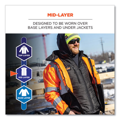 N-Ferno 6495 Rechargeable Heated Vest with Battery Power Bank, Fleece/Polyester, 4X-Large, Black