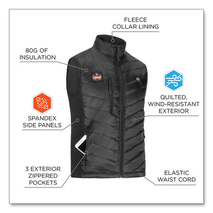 N-Ferno 6495 Rechargeable Heated Vest with Battery Power Bank, Fleece/Polyester, 3X-Large, Black