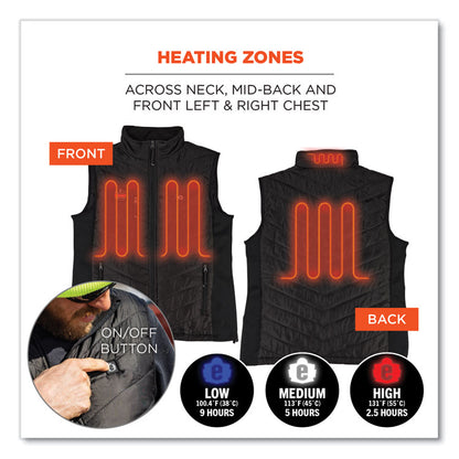 N-Ferno 6495 Rechargeable Heated Vest with Battery Power Bank, Fleece/Polyester, Large, Black