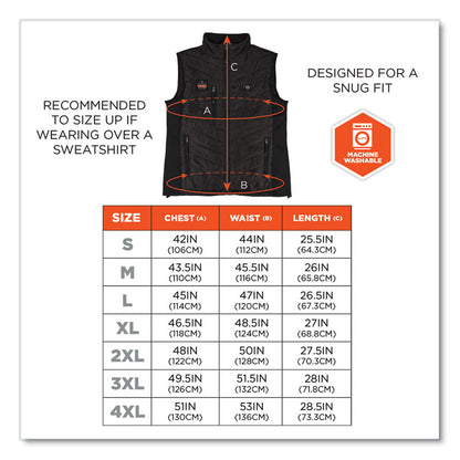N-Ferno 6495 Rechargeable Heated Vest with Batter Power Bank, Fleece/Polyester, Medium, Black