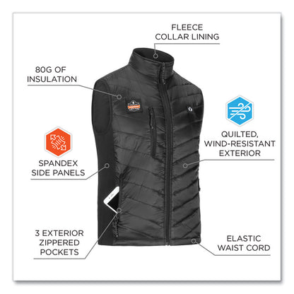 N-Ferno 6495 Rechargeable Heated Vest with Battery Power Bank, Fleece/Polyester, 2X-Large, Black