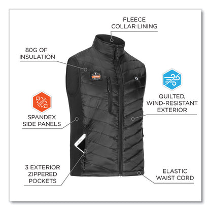 N-Ferno 6495 Rechargeable Heated Vest with Batter Power Bank, Fleece/Polyester, Medium, Black