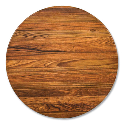 Topalit Tables, Round, 36" dia x 29"h, Teak Top, Black Iron Base/Legs