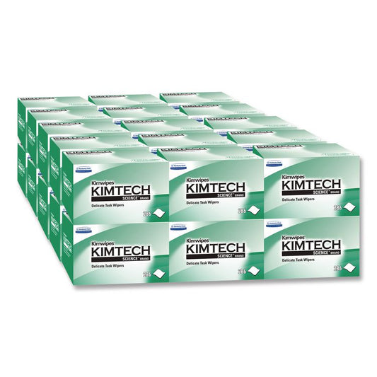 Kimwipes Delicate Task Wipers, 1-Ply, 4.4 x 8.4, Unscented, White, 286/Box, 30 Boxes/Carton