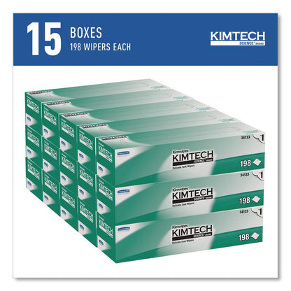 Kimwipes Delicate Task Wipers, 1-Ply, 11.8 x 11.8, Unscented, White, 198/Box, 15 Boxes/Carton