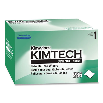 Kimwipes Delicate Task Wipers, 1-Ply, 4.4 x 8.4, Unscented, White, 286/Box, 60 Boxes/Carton