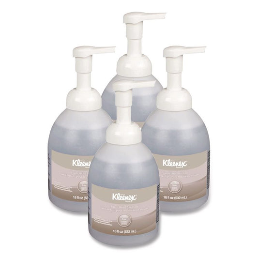 Alcohol-Free Foam Hand Sanitizer, 18 oz Pump Bottle, Fragrance-Free, 4/Carton