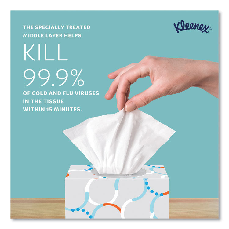 Boutique Anti-Viral Facial Tissue, Pop-Up Box, 3-Ply, White, 55 Sheets/Box, 3 Boxes/Pack, 4 Packs/Carton