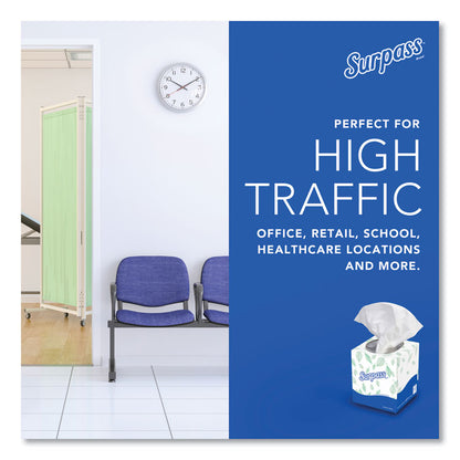 Facial Tissue for Business, Pop-Up Box, 2-Ply, White, 90 Sheets/Box, 36 Boxes/Carton